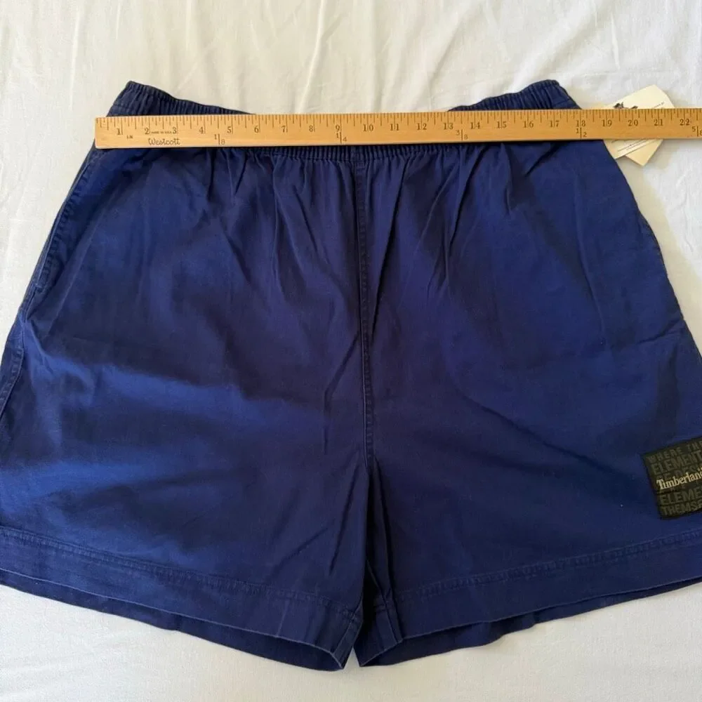 Timberland Weathergear | Vintage Cotton Pull-On Shorts NWT | Blue Elastic Waist